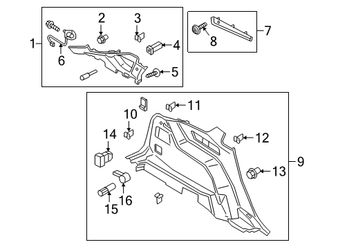 2023 Ford Edge Quarter Trim Assembly Diagram for FT4Z-5831013-AH