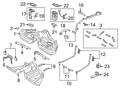 2020 Ford Mustang Fuel Pump Assembly Diagram for JR3Z-9350-C