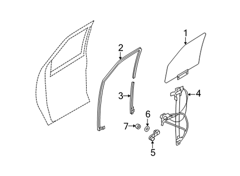 2024 Ford E-350/E-350 Super Duty Glass Diagram for NC2Z-1521411-A