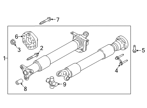 2022 Ford Mustang Drive Shaft Assembly Diagram for JR3Z-4R602-S