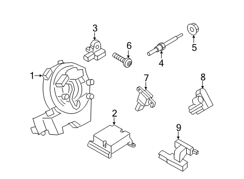 2021 Ford Transit Connect Air Bag Sensor Assembly Diagram for LT1Z-14B321-E