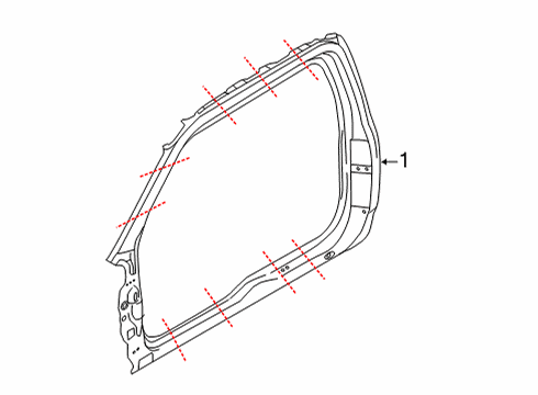 2021 Ford F-150 Door Frame Diagram for ML3Z-18211A11-A