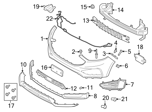 2022 Ford Edge Front Bumper Assembly Diagram for KT4Z-17D957-CBPTM