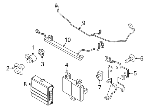 2022 Ford Ranger Parking Distance Aid Sensor Wire Diagram for KB3Z-15K867-H