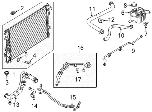 2019 Ford Police Interceptor Utility Water Outlet Tube Assembly Diagram for BB5Z-8A519-H