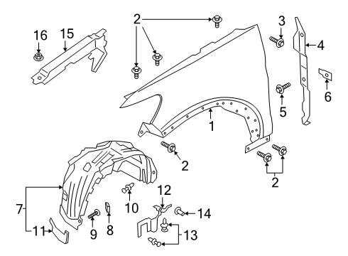2023 Ford Explorer Shield Diagram for LB5Z-16102-D