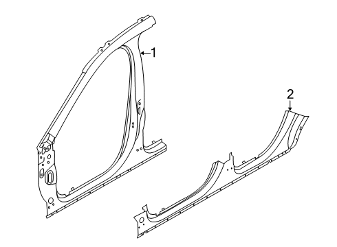 2020 Ford Escape Body Rocker Panel Diagram for LJ6Z-7810128-A