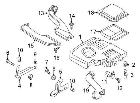 2020 Ford Fusion Air Cleaner Intake Tube Diagram for DG9Z-9C675-C