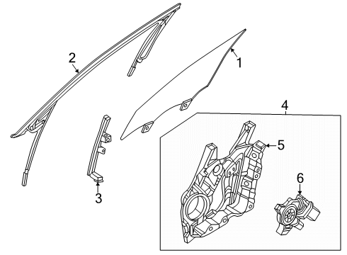2024 Lincoln Nautilus REGULATOR - WINDOW - LESS MOTO Diagram for R2TZ-5823209-C