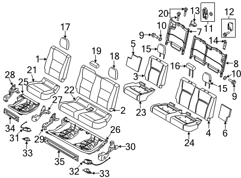 2020 Ford F-150 Rear Seat Back Cover Assembly Diagram for KL3Z-1866601-AC