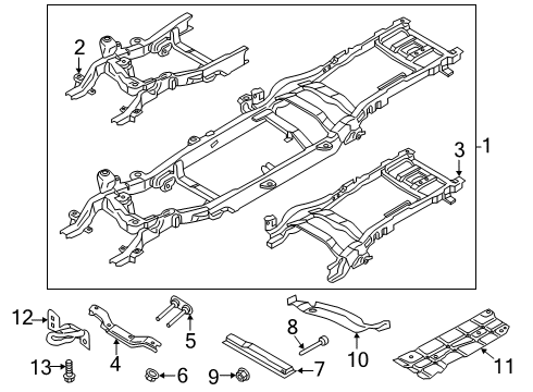2020 Ford F-350 Super Duty Frame Assembly Diagram for NC3Z-5005-E