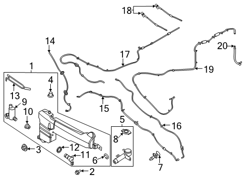 2025 Ford Explorer Wiper Arm Assembly Diagram for LB5Z-17526-C