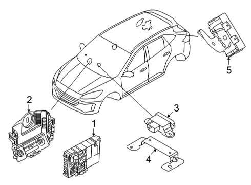 2020 Ford Escape KIT - ALARM/KEYLESS LOCK SYSTE Diagram for LX6Z-15604-W