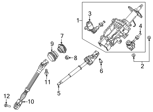2025 Ford Explorer Steering Column Assembly Diagram for R1MZ-3C529-A