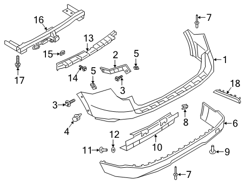 2020 Ford Police Interceptor Utility Extension Bumper Bar Side Diagram for LB5Z-17810-BCPTM