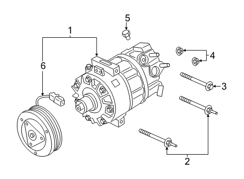 2020 Ford Escape Compressor Assembly Diagram for JX6Z-19703-S