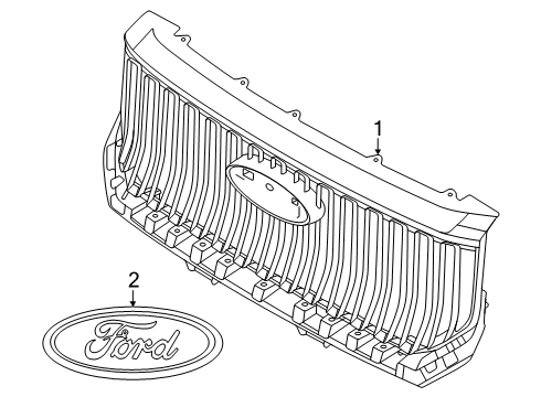 2025 Ford Maverick Grille & Components Diagram 2