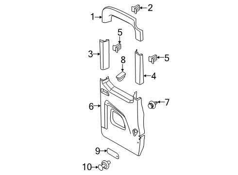 2024 Ford Transit 350 Interior Trim - Back Door Diagram 4
