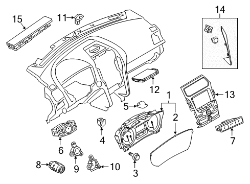2019 Ford Police Interceptor Utility Headlamps Switch Assembly Diagram for DG9Z-11654-FD