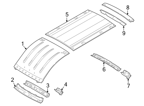 2023 Ford E-Transit Roof Panel Assembly Diagram for CK4Z-6150202-Q