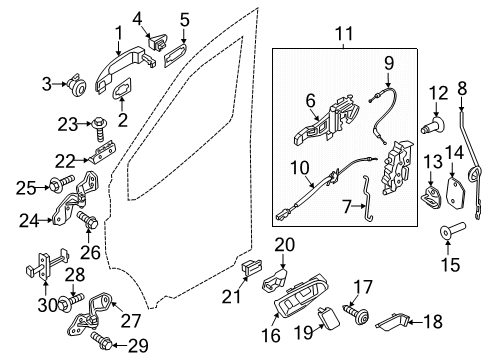 2024 Ford Transit Latch Diagram for NK4Z-61219A65-E