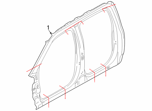 2023 Ford F-250 Super Duty Door Frame Diagram for PC3Z-26211A10-A