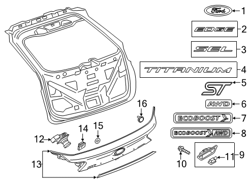 2024 Ford Edge Name Plate Diagram for KT4Z-5842528-J