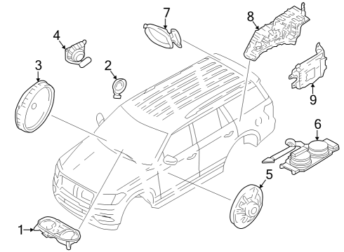 2024 Lincoln Navigator Amplifier Kit Diagram for NL7Z-18B849-B