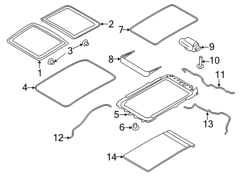 2021 Lincoln Nautilus HEADLINING - SLIDING ROOF PANE Diagram for FA1Z-58519A02-AL