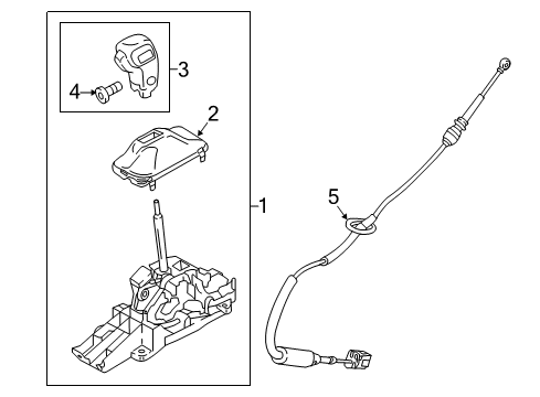 2020 Ford F-150 Selector Lever Con Cable Assembly Diagram for JL3Z-7E395-J