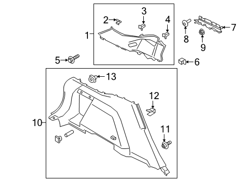 2024 Ford Escape Quarter Trim Assembly Diagram for LJ6Z-7831013-AF