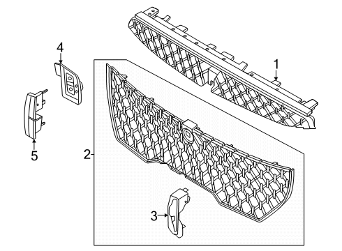 2025 Lincoln Nautilus Grille & Components Diagram 4