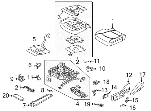2023 Ford Expedition Cover Assembly Seat Cushion Diagram for NL1Z-7862901-TB