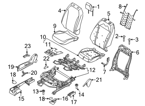 2022 Ford Mustang Mach-E Seat Track Assembly Diagram for LJ9Z-9961704-B