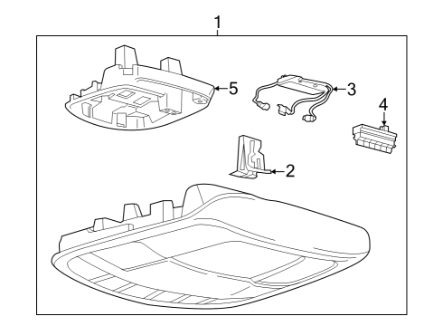 2022 Ford F-150 Overhead Console Assembly Diagram for ML3Z-18519A70-EDN