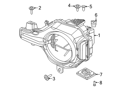2022 Ford Bronco Lamp Assembly Diagram for P2DZ-13008-E