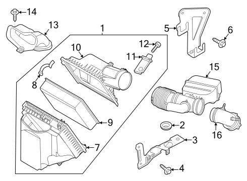2024 Ford F-250 Super Duty Air Hose Diagram for PC3Z-9B659-E