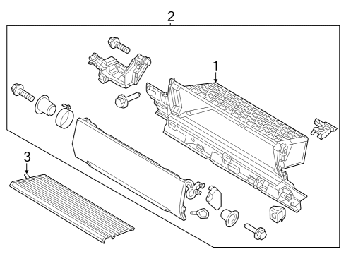 2025 Ford F-350 Super Duty Compartment Glove Co Drive Diagram for PC3Z-2606010-EA