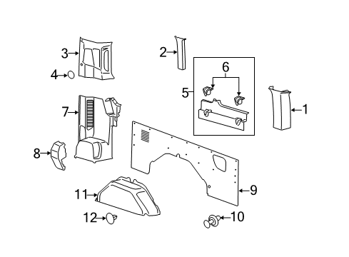 Load Compartment Trim Diagram for CK4Z-6131013-M