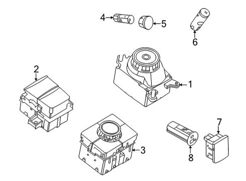 2022 Ford Bronco Sport Selector Lever Control Cable Assembly Diagram for LX6Z-7D246-Q