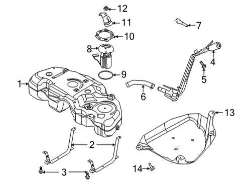 2022 Ford Bronco Sport Fuel Filler Pipe Diagram for LX6Z-9034-JL
