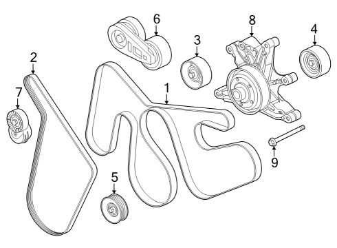 2025 Ford F-250 Super Duty V-Belt Diagram for LC3Z-8620-K