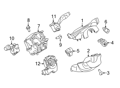 2023 Ford Transit Steering Column Shroud Assembly Diagram for NK3Z-3530-AA
