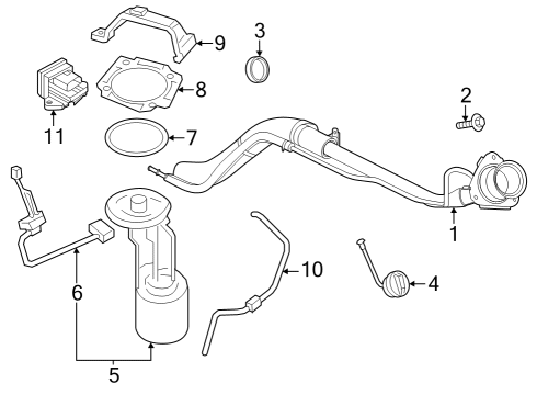 2024 Ford F-350 Super Duty Sender And Pump Assembly Diagram for RC3Z-9H307-A