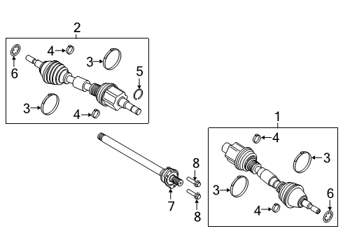2023 Ford Edge Front Axle Shaft Diagram for K2GZ-3B436-AG