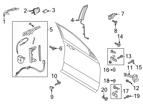 2025 Lincoln Navigator Latch Diagram for SL7Z-78219A64-A