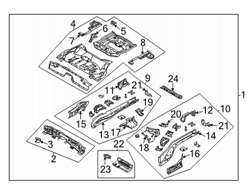 2021 Ford Bronco Sport Rear Floor Cross Member Diagram for LX6Z-7810952-A