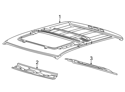 2023 Ford Maverick Roof Panel Assembly Diagram for NZ6Z-6050202-C
