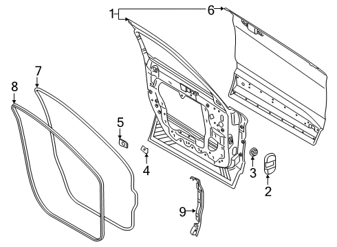2020 Lincoln Aviator Weatherstrip Diagram for LC5Z-7820521-A