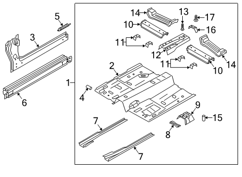 2024 Ford Escape Member Side Floor Diagram for LX6Z-7810111-A